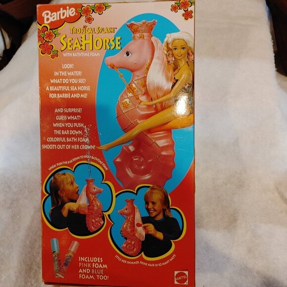 Mattel Barbie Tropical Splash Sea Horse Bathtime Foam Doll (1994) - Picture 6 of 6